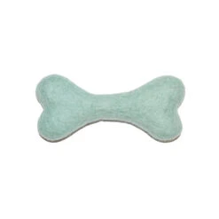 Handcrafted Felt Bone Dog Toy -Zero Waste Store awoo pets aqua blue handcrafted felt bone dog toy 1144619571
