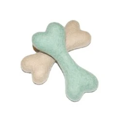Handcrafted Felt Bone Dog Toy -Zero Waste Store awoo pets grey handcrafted felt bone dog toy 34124411666543