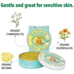 BADGER Chamomile & Calendula Baby Balm -Zero Waste Store badger chamomile calendula baby balm 2oz 33062034571375