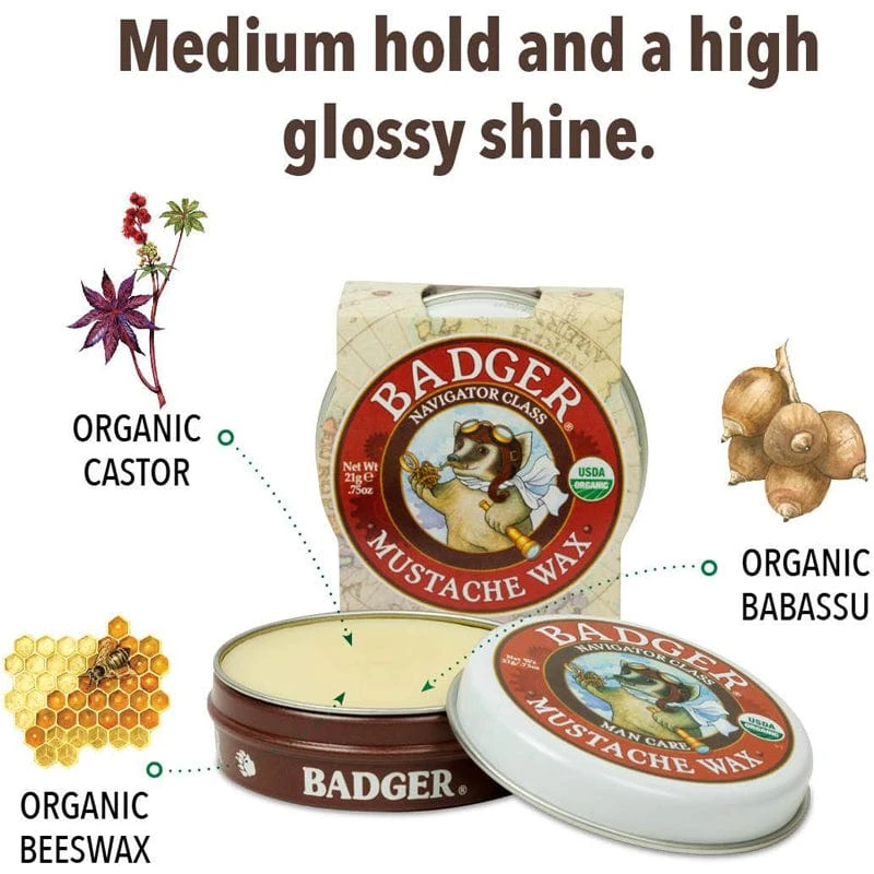 BADGER Mustache Wax 2 BADGER Mustache Wax - Image 2