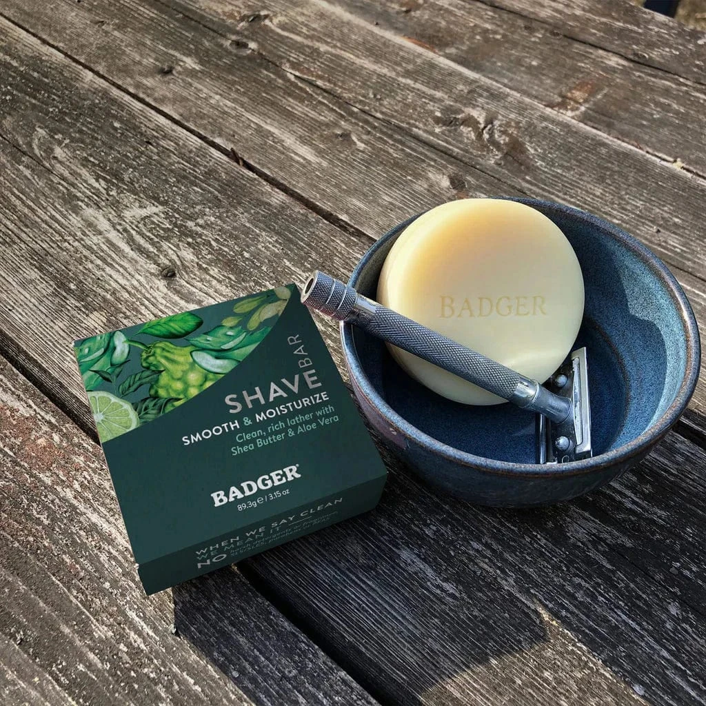 BADGER Organic Shaving Soap Bar 1 BADGER Organic Shaving Soap Bar