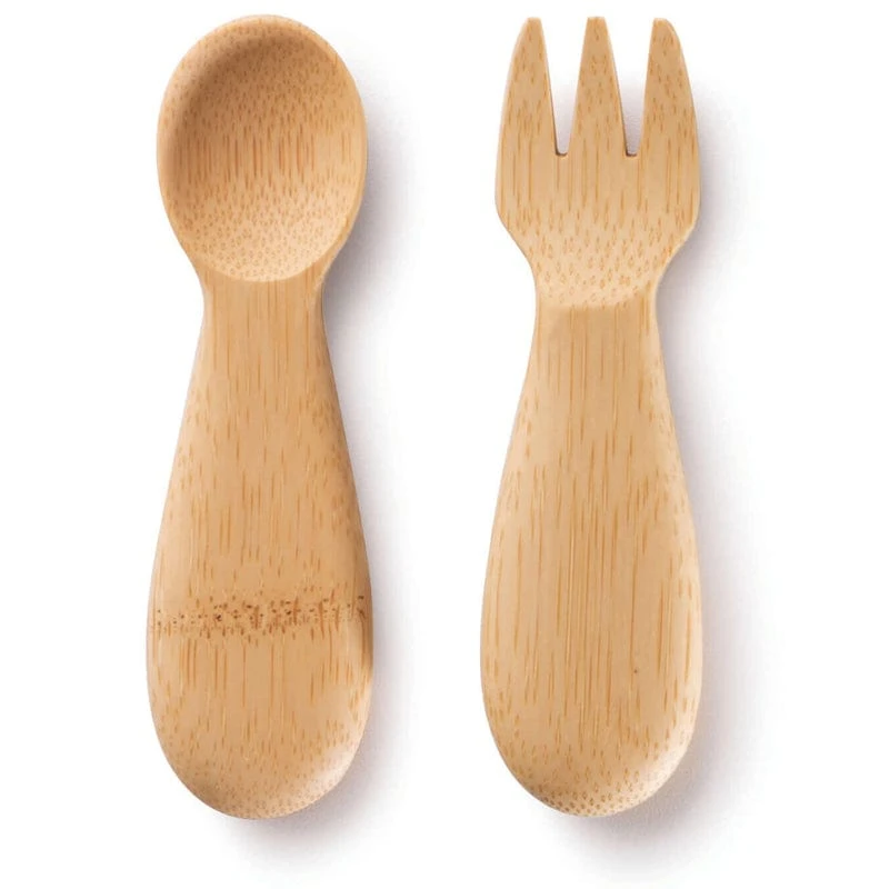 Organic Bamboo Baby Fork & Spoon 2 Organic Bamboo Baby Fork & Spoon - Image 2