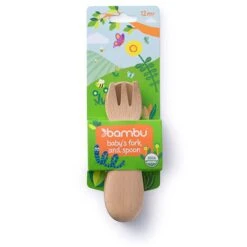 Organic Bamboo Baby Fork & Spoon 6 Organic Bamboo Baby Fork & Spoon -Zero Waste Store bambu baby s bamboo fork spoon 12m 33067112235119