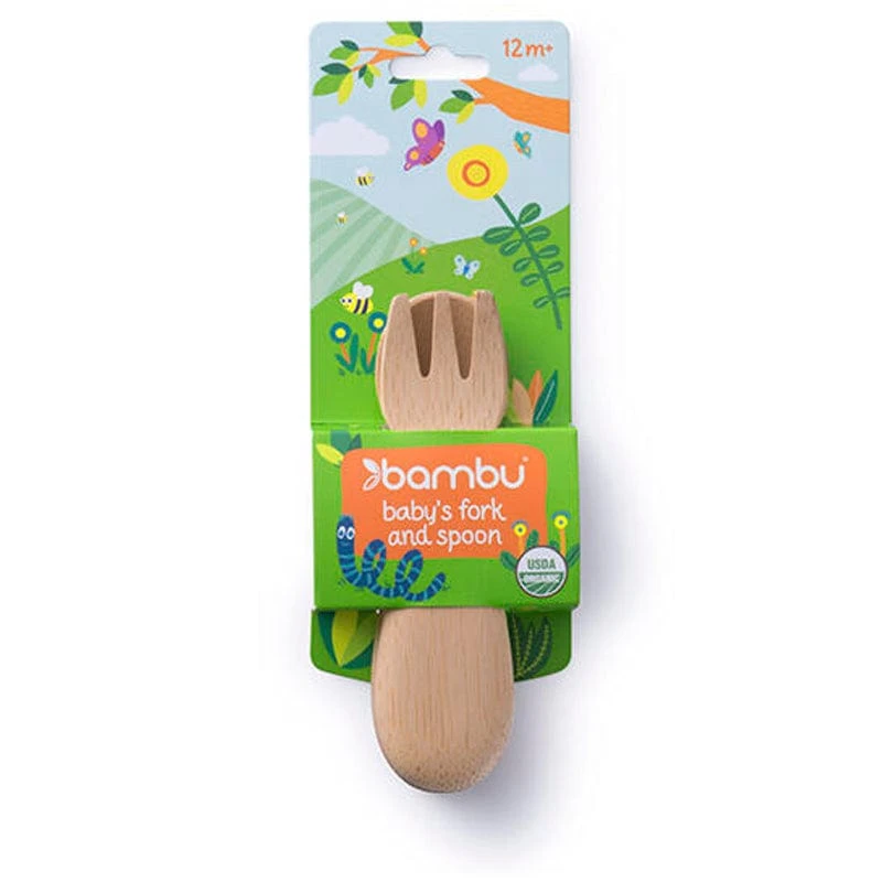 Organic Bamboo Baby Fork & Spoon 3 Organic Bamboo Baby Fork & Spoon - Image 3