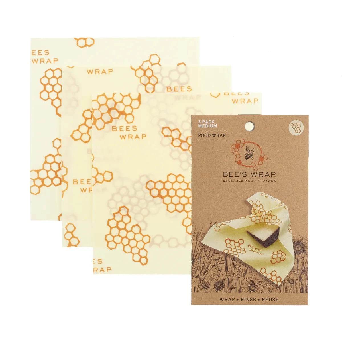 Beeswax Medium 3-Pack Food Wraps 2 Beeswax Medium 3-Pack Food Wraps - Image 2