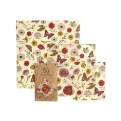 Beeswax Food Wraps - Variety Packs - Zero Waste Food Wraps, Organic, 3 Pack, Beeswax Or Vegan -Zero Waste Store beeswrap vegan meadow magic beeswax food wraps variety packs zero waste food wraps organic plastic free 3 pack 33075839074415
