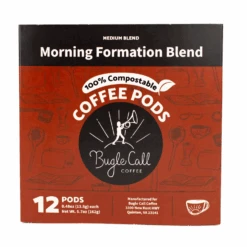 Compostable, Single Serve Coffee Pods -Zero Waste Store bugle call coffee compostable single serve coffee pods 31099759263855