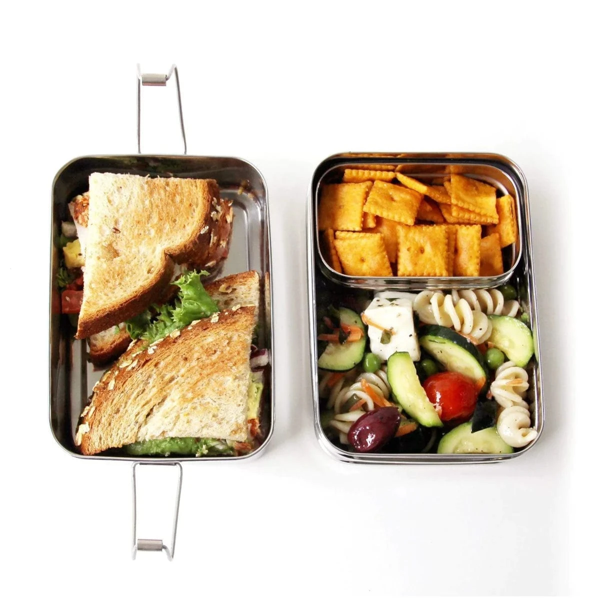 3-in-1 Classic Stainless Steel Lunchbox 2 3-in-1 Classic Stainless Steel Lunchbox - Image 2