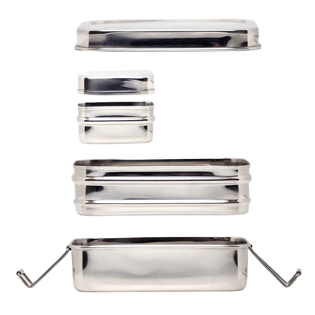 3-in-1 Classic Stainless Steel Lunchbox 4 3-in-1 Classic Stainless Steel Lunchbox - Image 4