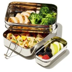 3-in-1 Giant Stainless Steel Lunchbox -Zero Waste Store ecolunchbox 3 in 1 giant stainless steel lunchbox 33107752419439