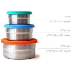 Stainless Steel Leakproof Seal Cup Trio - 3-Pack, Food Storage Containers -Zero Waste Store ecolunchbox stainless steel seal cup trio 3pk 33107749470319