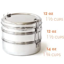 Tri Bento Tiffin - 3-Layered Lunchbox -Zero Waste Store ecolunchbox tri bento tiffin 3 layered lunchbox 33107753533551