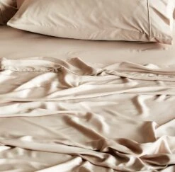 Signature Sateen Flat Sheet - 6 Color Options -Zero Waste Store ettitude sand king cal king signature sateen flat sheet 33996746522735