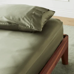 Signature Sateen Fitted Sheet - 10 Color Options -Zero Waste Store ettitude signature sateen fitted sheet 33996752388207