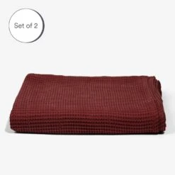 Waffle Towel 2-Pack - 6 Color Options 28 Waffle Towel 2-Pack - 6 Color Options -Zero Waste Store ettitude sumac bath towel waffle towels 33996751667311