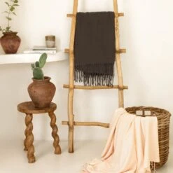 Vegan Cashmere Woven Throw Blanket -Zero Waste Store ettitude vegan cashmere woven throw blanket 33996740132975