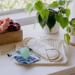 Reusable Day Pad - Reusable Period Pad, 100% Cotton, Handmade, 1 Pad W/ 2 Inserts -Zero Waste Store gladrags reusable day pad reusable period pad 100 cotton handmade 1 pad w 2 inserts 30650899136623