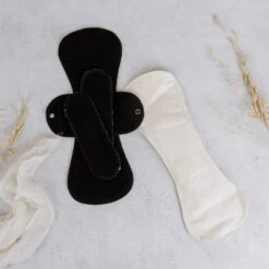 Reusable Night Pad - Reusable Period Pad, 100% Cotton, Handmade, 1 Pad W/ 2 Inserts