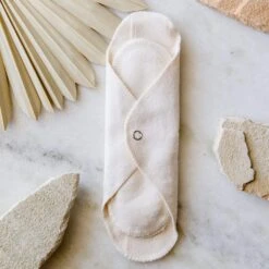 Reusable Day Pad - Reusable Period Pad, 100% Cotton, Handmade, 1 Pad W/ 2 Inserts -Zero Waste Store gladrags white reusable day pad reusable period pad 100 cotton handmade 1 pad w 2 inserts 30650895401071