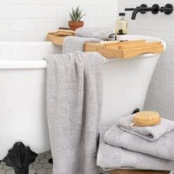 Plush & Eco-Friendly 6 Piece Bath Towel Set -Zero Waste Store homebird textiles lts bath sheet gray plush eco friendly 6 piece bath towel set 52891126989169