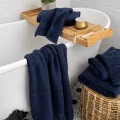 Plush & Eco-Friendly 6 Piece Bath Towel Set -Zero Waste Store homebird textiles lts bath sheet navy plush eco friendly 6 piece bath towel set 52891126890865