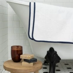 Essential 6-Piece Classic Bath Towel Set -Zero Waste Store homebird textiles lts bath towel white navy essential 6 piece classic bath towel set 52891129676145