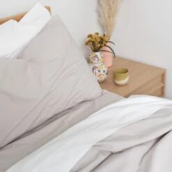 Sustainable Cool & Crisp Percale Duvet Set -Zero Waste Store homebird textiles lts cool crisp percale duvet set 34584436506735