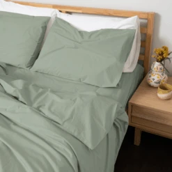 Sustainable Cool & Crisp Percale Duvet Set -Zero Waste Store homebird textiles lts cool crisp percale duvet set 34584436703343
