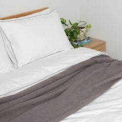 Piped Soft & Cozy Sateen Fitted Sheet Set (3-piece) 11 Piped Soft & Cozy Sateen Fitted Sheet Set (3-piece) -Zero Waste Store homebird textiles lts piped soft cozy sateen fitted sheet set 3 piece 52927313772913