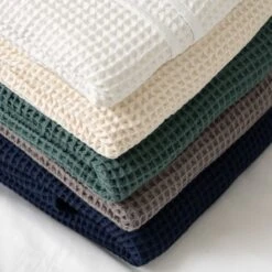 Organic Waffle Throw Blanket -Zero Waste Store homebird textiles lts waffle throw 31692014485615