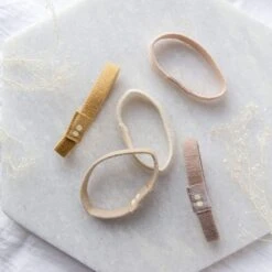 Plastic Free Organic Hair Ties - 6 Colors, Sustainable Hair Ties, Organic Cotton, Natural Rubber -Zero Waste Store kooshoo kooshoo hair ties blonde 29849830490223
