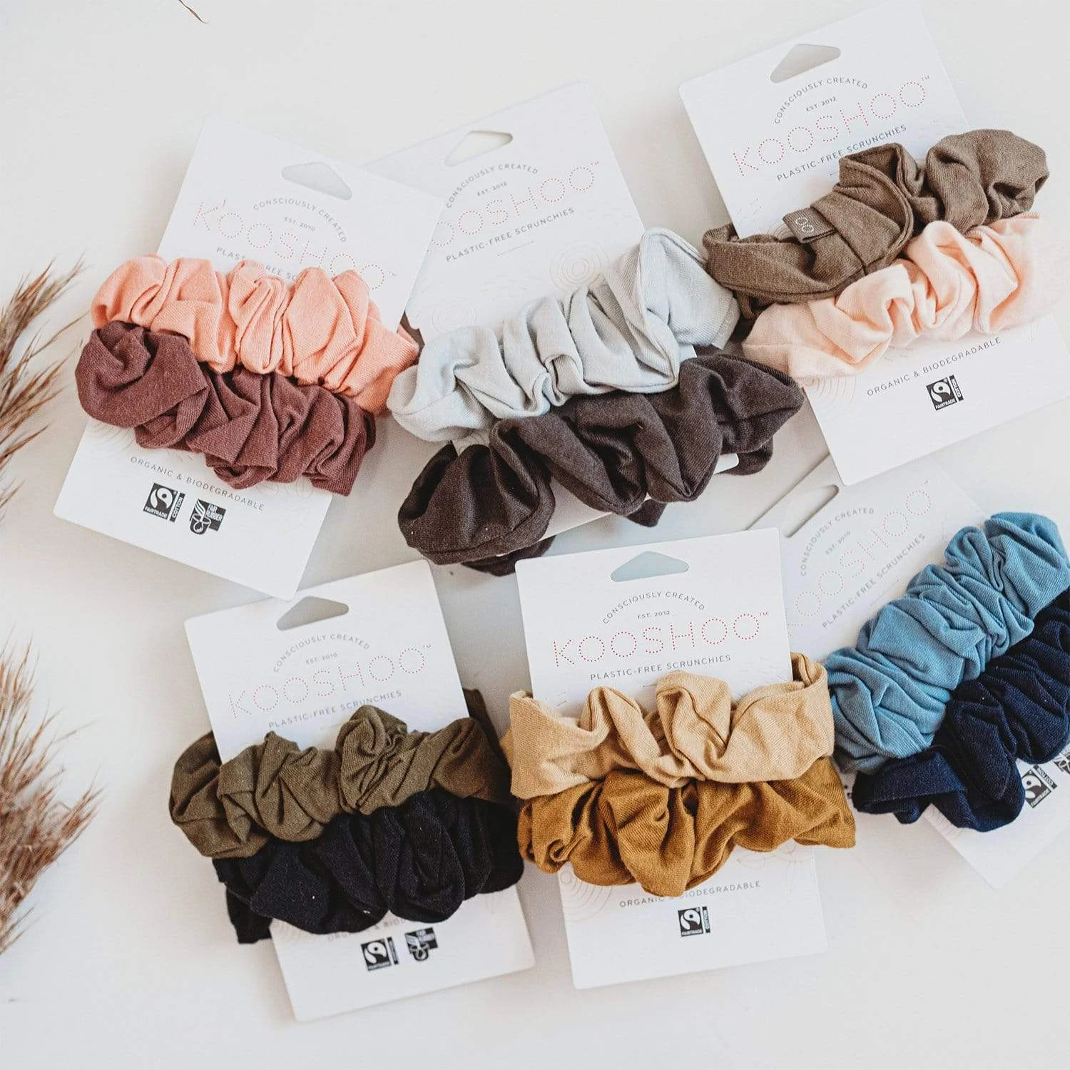 Plastic Free Organic Scrunchies - Zero Waste Scrunchies, 100% Fair Trade, Organic Cotton, 2 Pack 2 Plastic Free Organic Scrunchies - Zero Waste Scrunchies, 100% Fair Trade, Organic Cotton, 2 Pack - Image 2