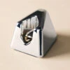 Pivoting Head Stainless Steel Razor Stand - Leaf