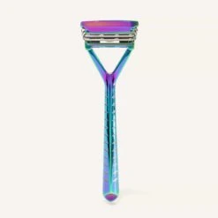 Pivoting Head Stainless Steel Razor - Triple-Head Razor -Zero Waste Store leaf shave rainbow prism pivoting head stainless steel razor sustainable razor all metal construction 1 3 blades multiple colors 30573582876783