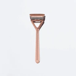 Pivoting Head Stainless Steel Razor - Triple-Head Razor -Zero Waste Store leaf shave rose gold leaf pivoting head stainless steel razor 30053083906159