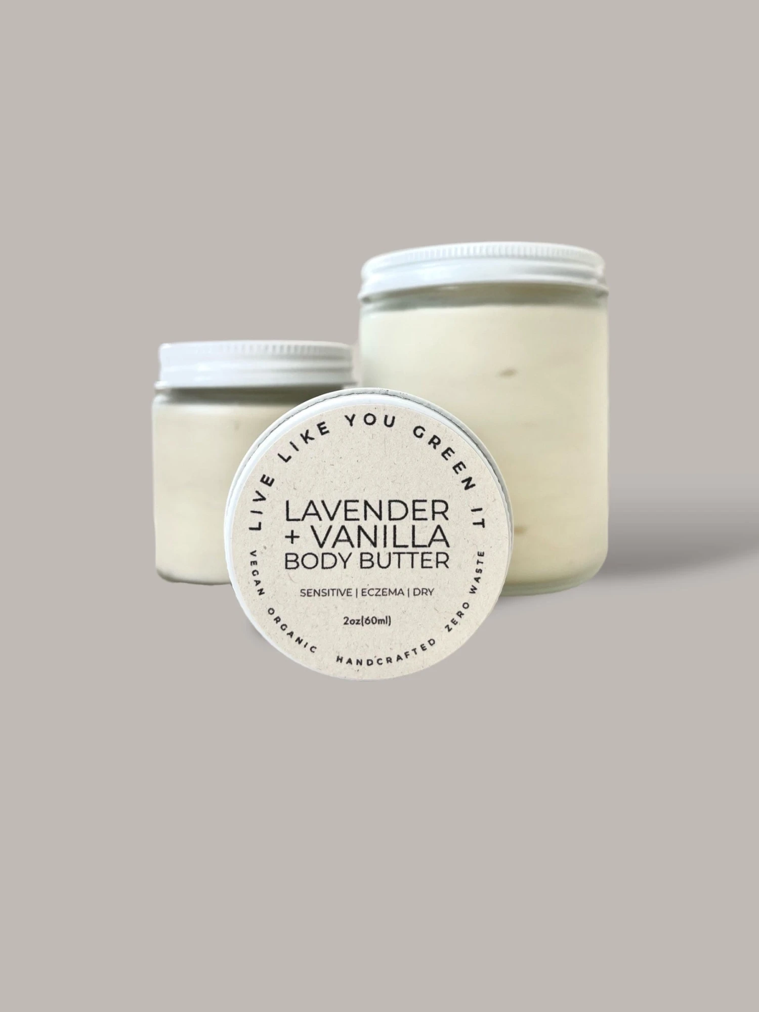 Lavender Body Butter - For Dry Skin, Vegan, Eczema Cream, Plastic Free, Organic, 2-8 Oz. 1 Lavender Body Butter - For Dry Skin, Vegan, Eczema Cream, Plastic Free, Organic, 2-8 Oz.