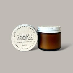 Natural Deodorant Cream - Vegan Deodorant, Baking Soda Free, Plastic Free, Organic -Zero Waste Store live like you green it yuzu lemongrass 2oz natural deodorant cream vegan deodorant baking soda free plastic free organic 33604371939439