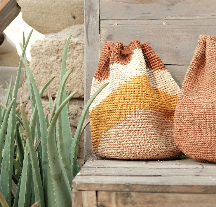 Nana Bucket Bag - Sustainable Bag, Handmade, All Natural Plant Fibers 1 Nana Bucket Bag - Sustainable Bag, Handmade, All Natural Plant Fibers