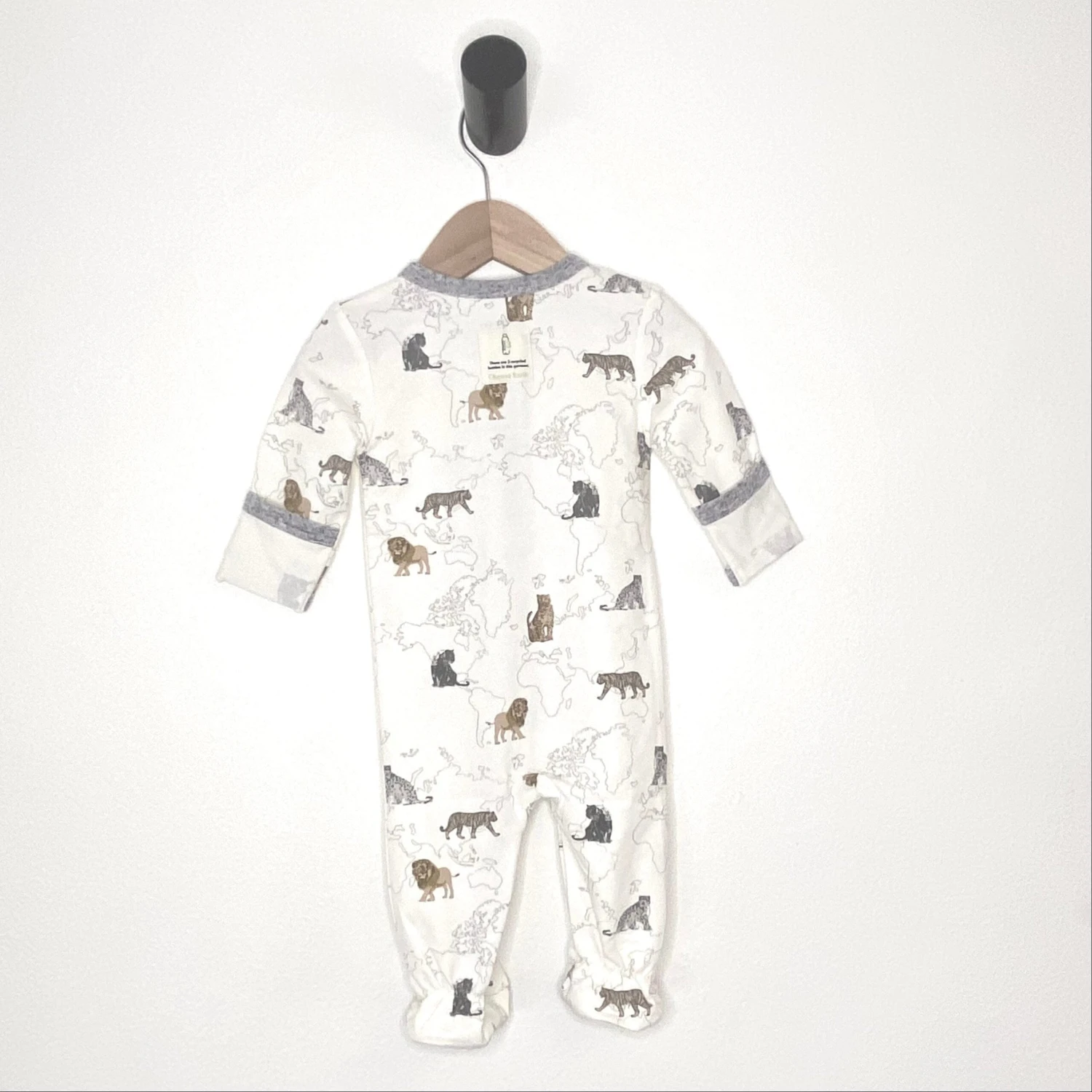 Big Cats Print Baby Footie, Infant Pajamas 4 Big Cats Print Baby Footie, Infant Pajamas - Image 4