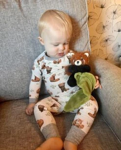 Red Panda Sleepwear Set – Baby & Toddler Sizes -Zero Waste Store me o my earth red panda pj set in infant toddler sizes 1151712327