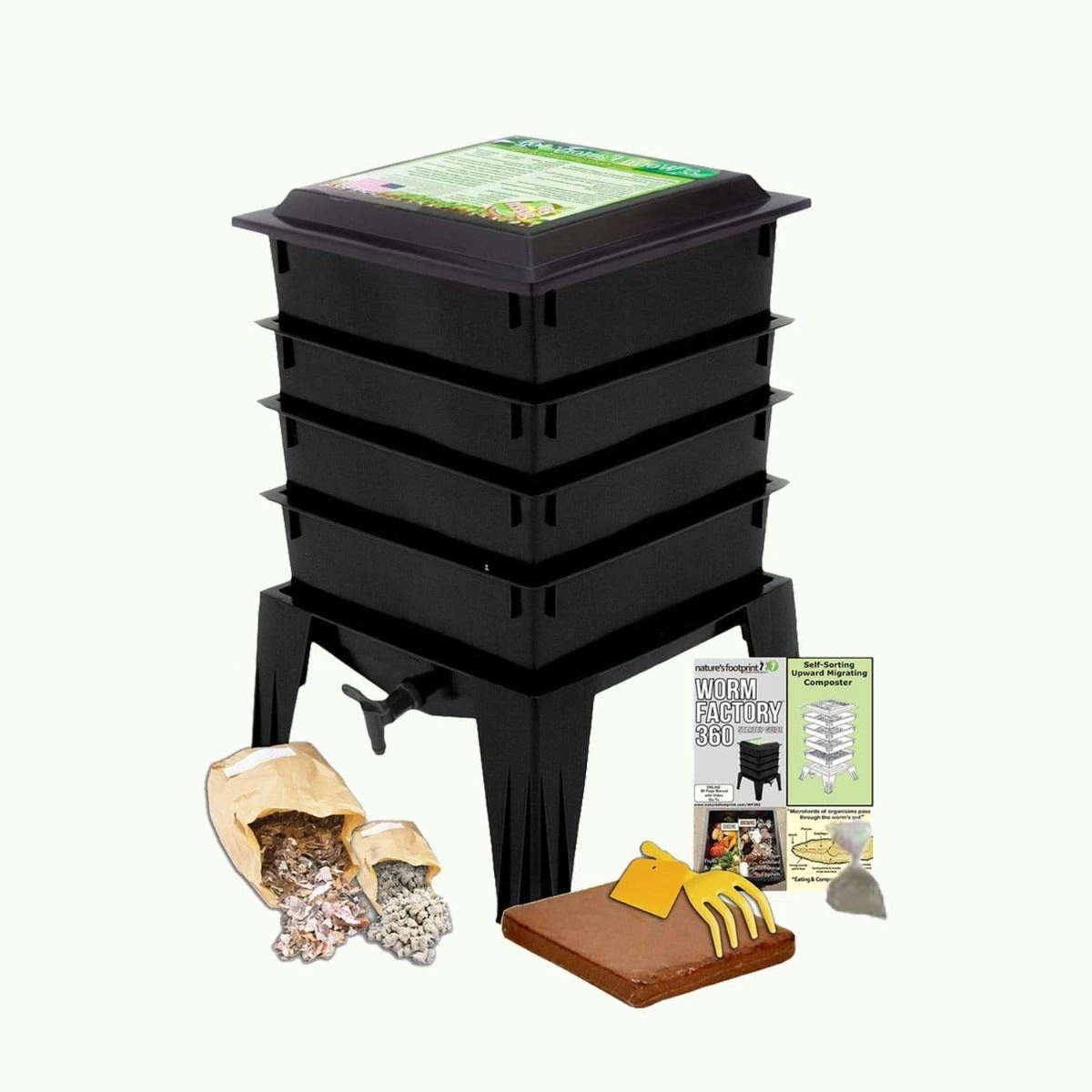 Worm Factory Compost System - Worm Composting Bin, Made In USA, Recycled Plastic, 6 Trays 1 Worm Factory Compost System - Worm Composting Bin, Made In USA, Recycled Plastic, 6 Trays