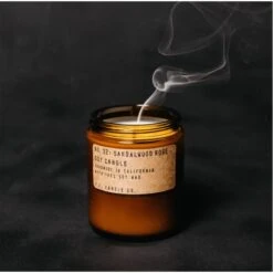 Sandalwood And Rose Soy Candle -Zero Waste Store p f candle co standard 7 2oz sandalwood rose soy candle 33326528135279