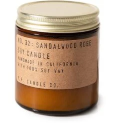 Sandalwood And Rose Soy Candle -Zero Waste Store p f candle co standard 7 2oz sandalwood rose soy candle 33326528168047