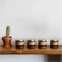 Teakwood Soy Candle -Zero Waste Store p f candle co standard 7 2oz teakwood tobacco soy candle 33326525841519