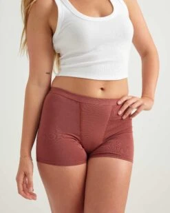 Leakproof Cotton Sleep Short -Zero Waste Store saalt super xxs red hibiscus leakproof cotton sleep short 1170093053