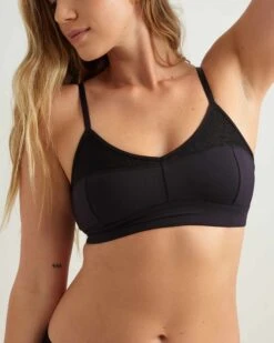 Lace Bralette -Zero Waste Store saalt xs volcanic black lace bralette 1170093094