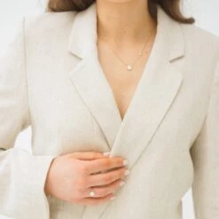 Gold Round Pearl Ring -Zero Waste Store sara patino jewelry gold round pearl ring 59439065203057