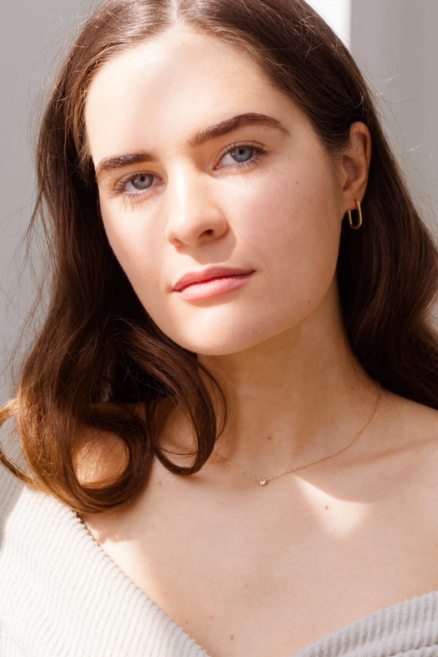 Gold Tiny White Topaz Necklace 4 Gold Tiny White Topaz Necklace - Image 4