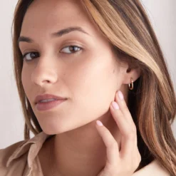 Reversible Midi Gold Hoop With White Topaz -Zero Waste Store sara patino jewelry reversible midi gold hoop with white topaz 59439071756657 scaled