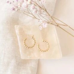 Recycled Beaded Hoop Earring Jackets -Zero Waste Store shop wellthy 14k yellow gold recycled beaded hoop earring jackets 30041833570415